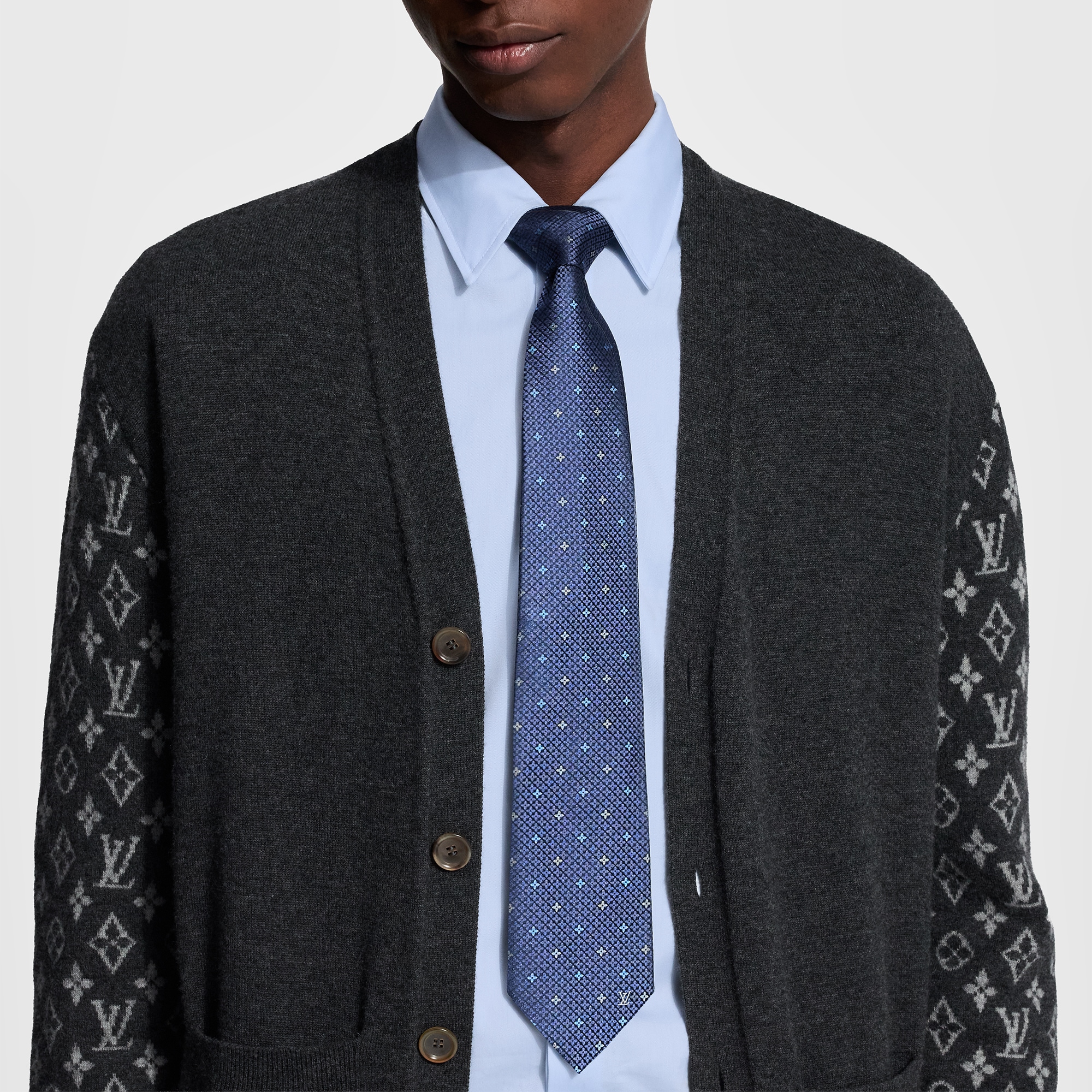 現行品! ルイヴィトン ネクタイ モノグラム ネイビー ネクタイ